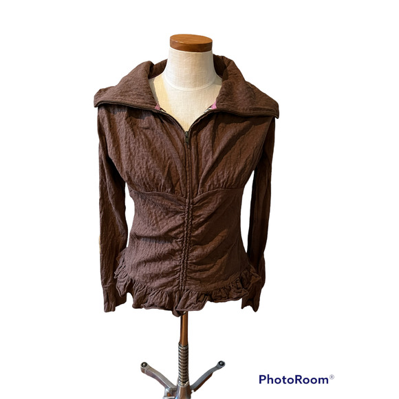Matilda Jane Stealth Zippered Cardigan Jacket Chestnut Brown - Picture 2 of 6